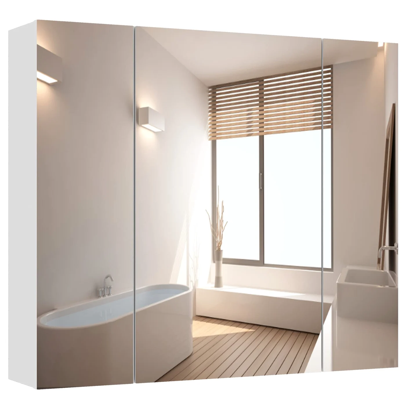 Bathroom Medicine Cabinet With Lights And Outlets, white