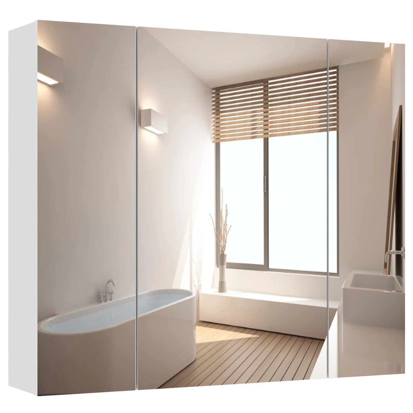 Medicine Cabinet With Mirror & Storage -, white