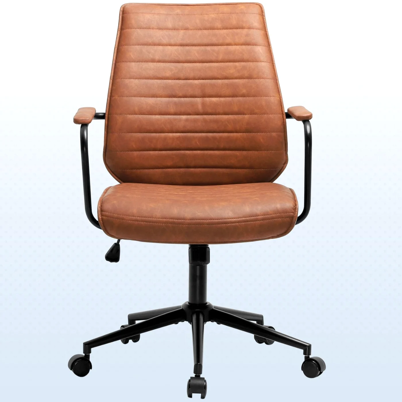 Brown Executive Office Chair Adjustable Leather Mid, brown