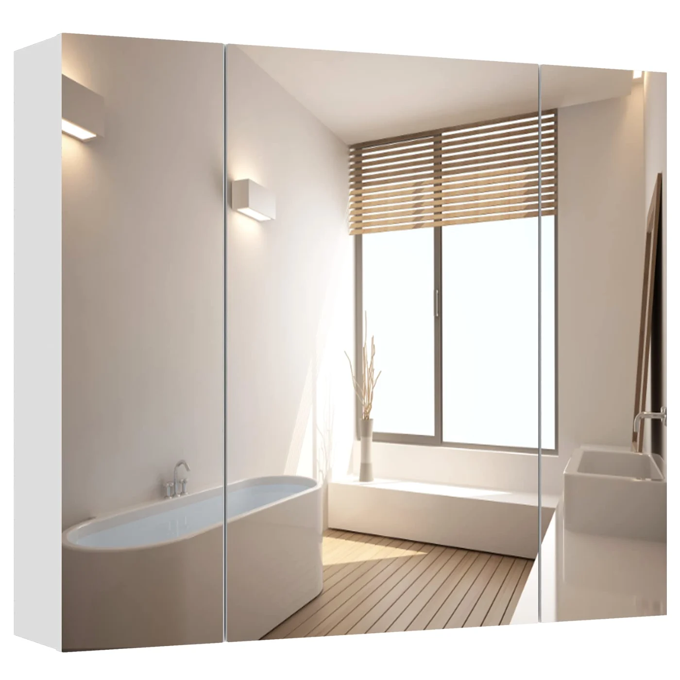 Medicine Cabinet With Mirrors And Storage X23., white
